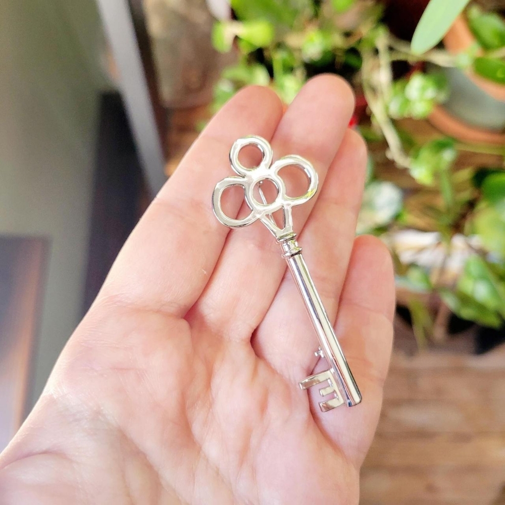 Vintage Silver Skeleton Lapel Brooch Pin